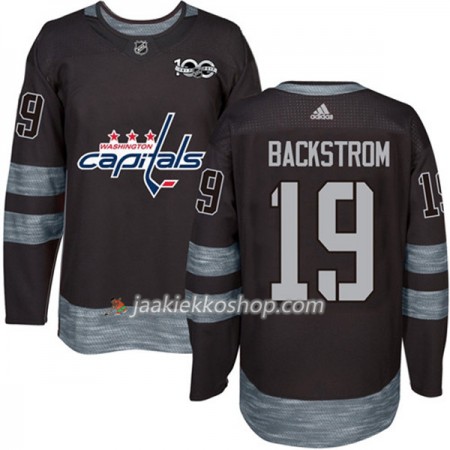 Miehille NHL Washington Capitals Pelipaita Nicklas Backstrom 19 1917-2017 100th Anniversary Adidas Musta Authentic